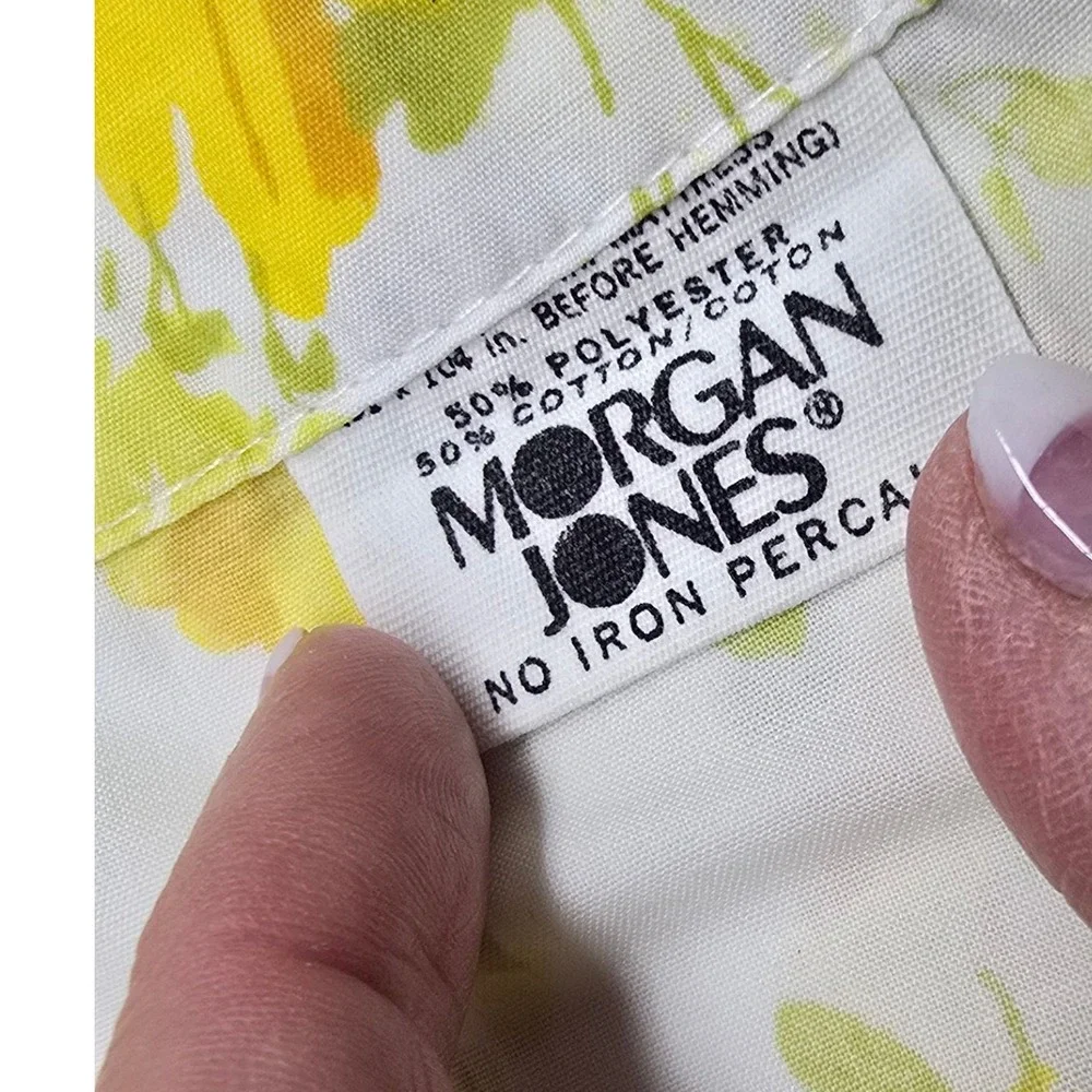 Vintage JCPenney Morgan Jones Twin Sheet Pair Pillowcases Yellow Muslin No Iron